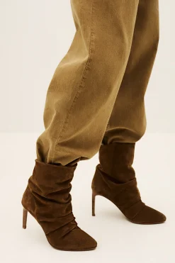 COLIVIA high-heeled suede ankle boots