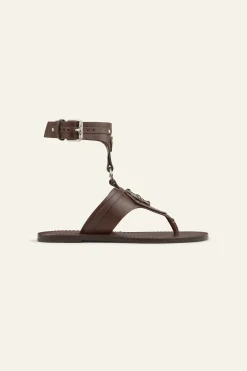 CORFOU flat leather sandals