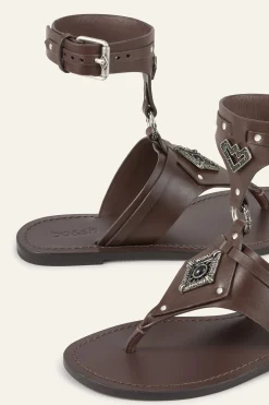 CORFOU flat leather sandals