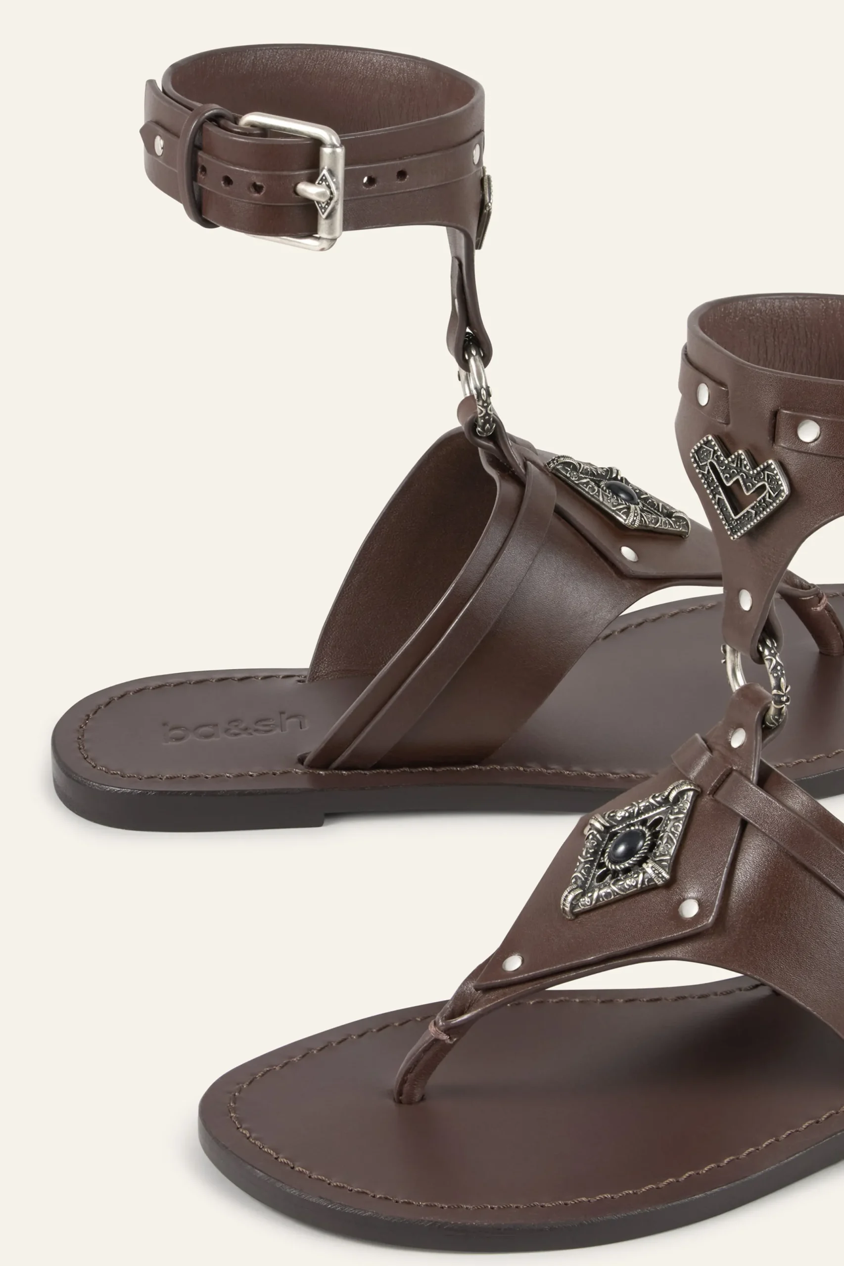 CORFOU flat leather sandals