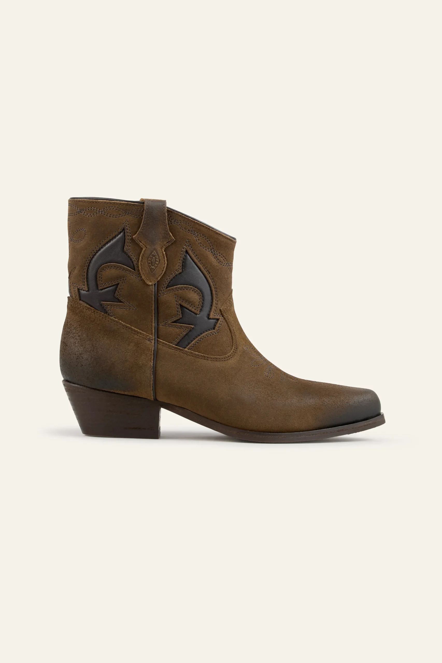 CURTIS suede cowboy ankle boots