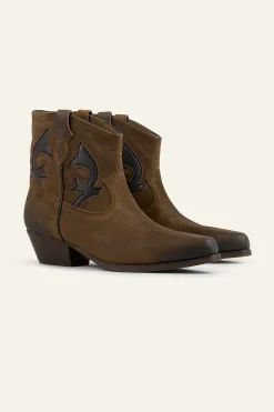 CURTIS suede cowboy ankle boots