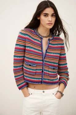 FANNY round striped cardigan