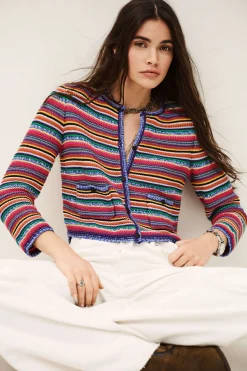 FANNY round striped cardigan