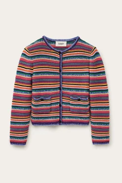 FANNY round striped cardigan