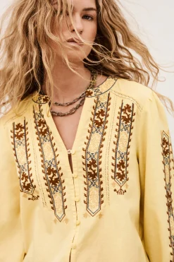 FAUSTINA embroidered blouse, sleeves