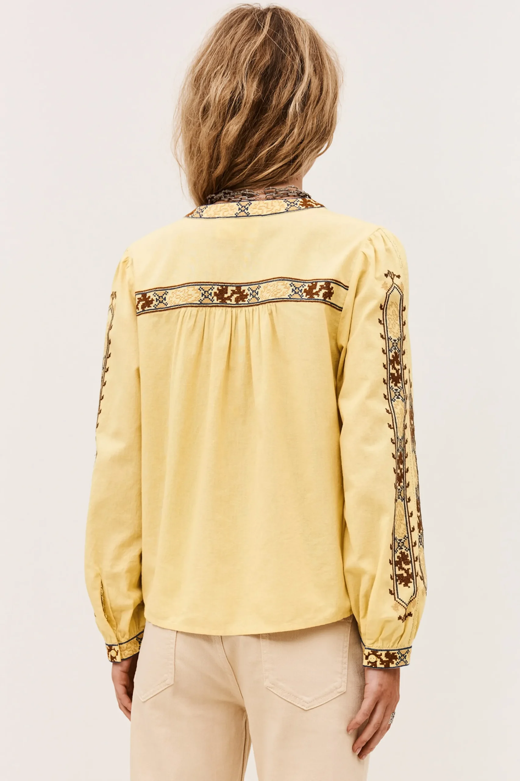 FAUSTINA embroidered blouse, sleeves