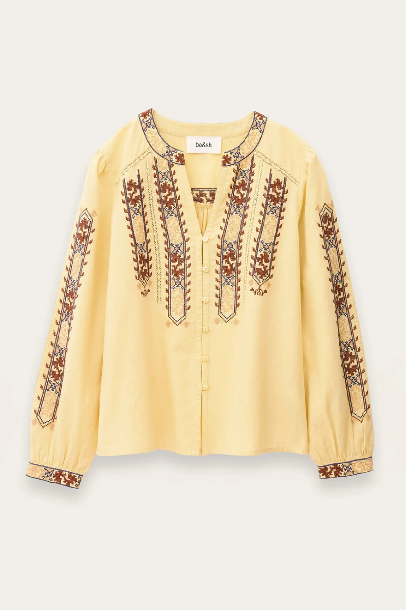 FAUSTINA embroidered blouse, sleeves