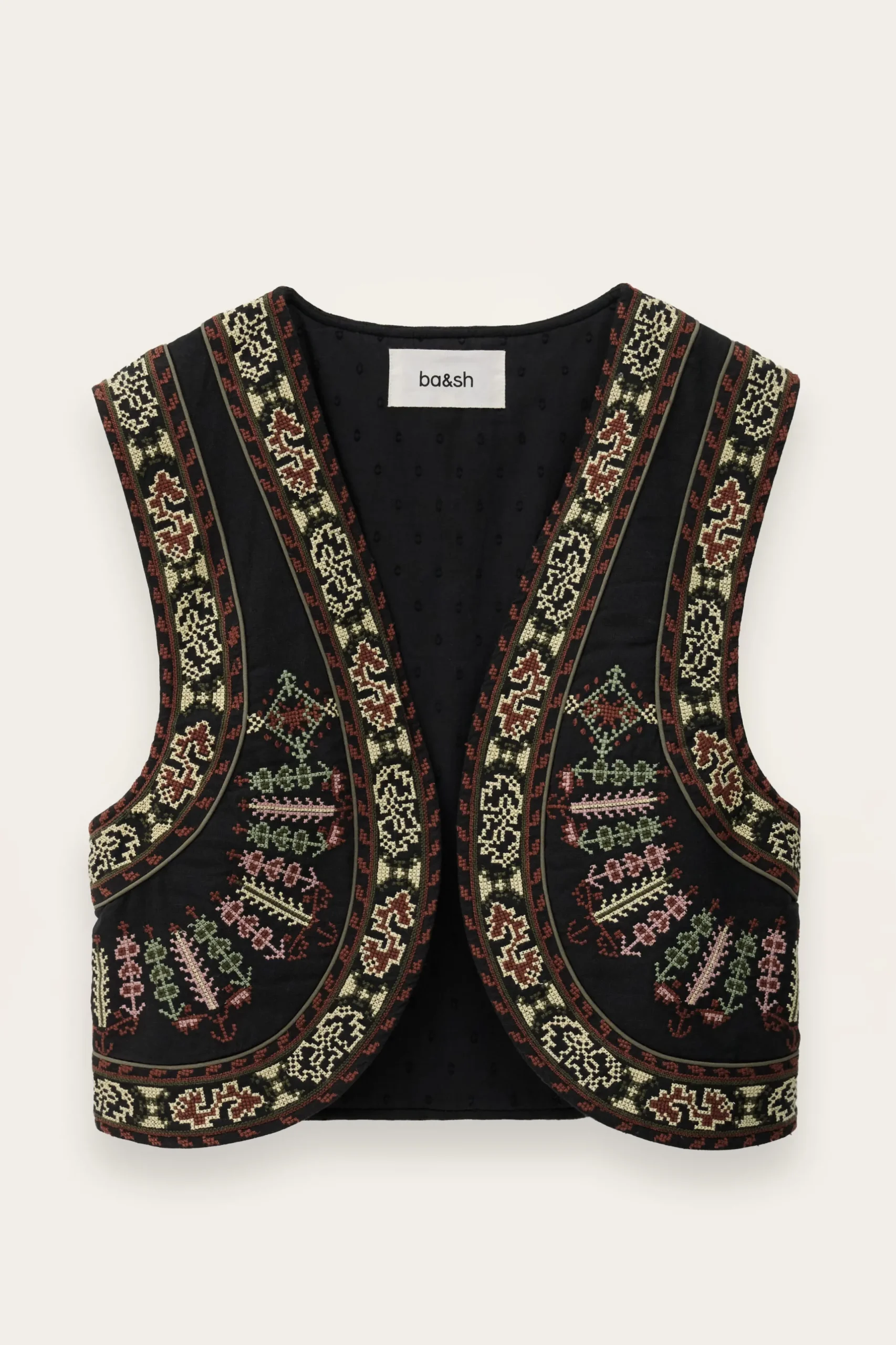 FOSCA cropped embroidered cardigan