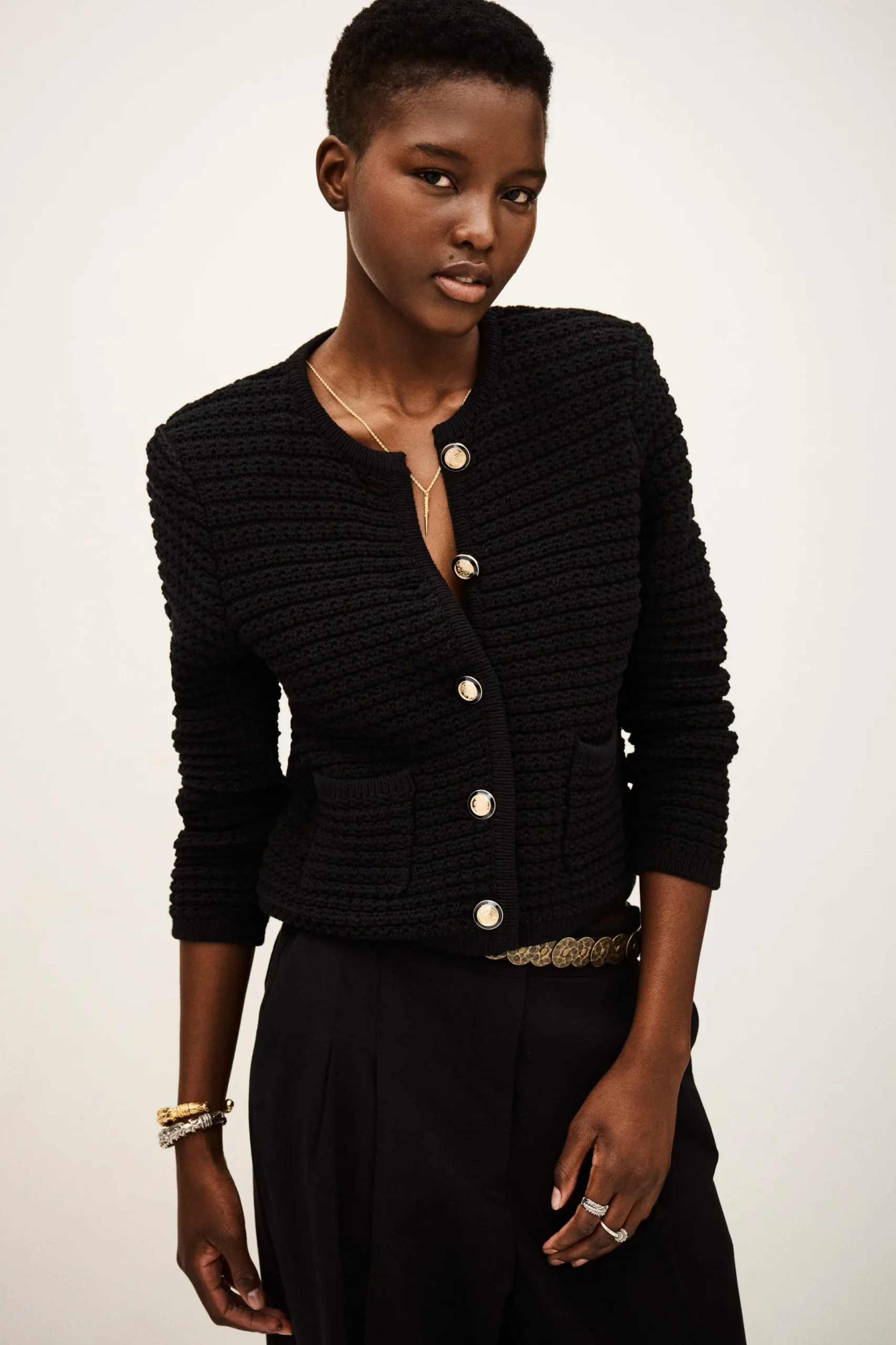 GASPARD decorative knit cardigan
