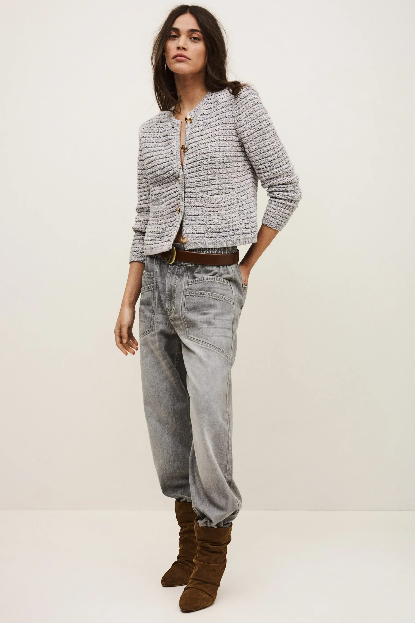 GUSPA cropped button-up cardigan