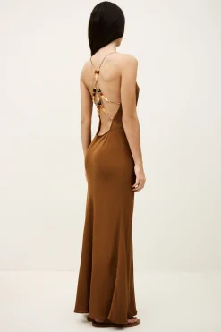 HANY fluid viscose backless dress