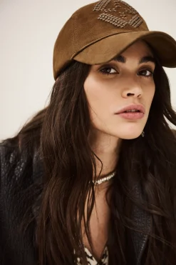 HARSHA leather baseball cap
