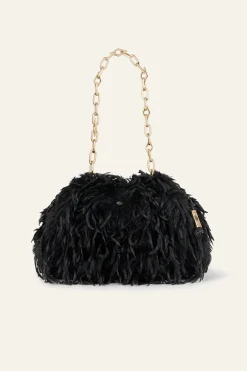 JUNE feathered clutch