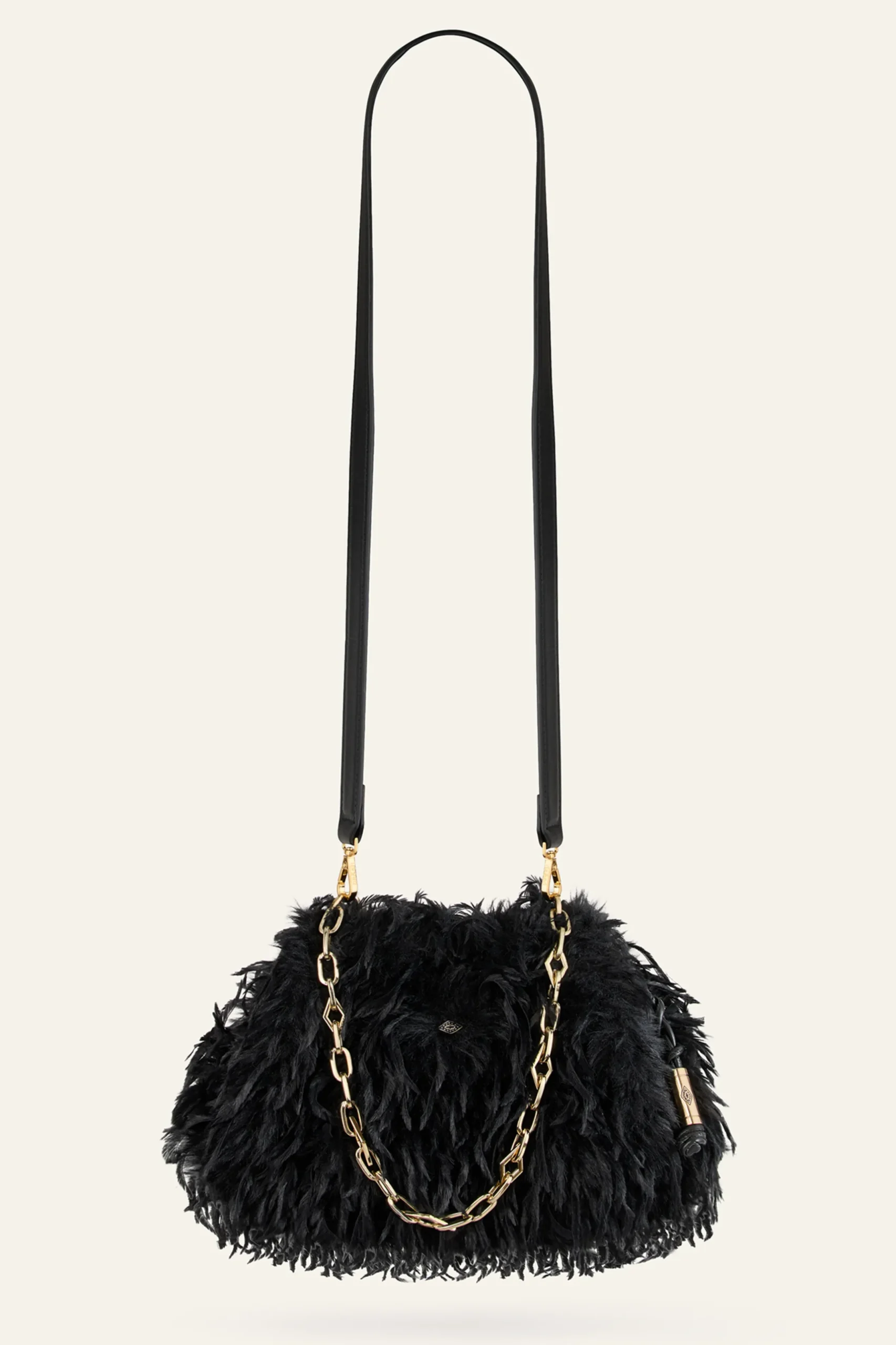 JUNE feathered clutch