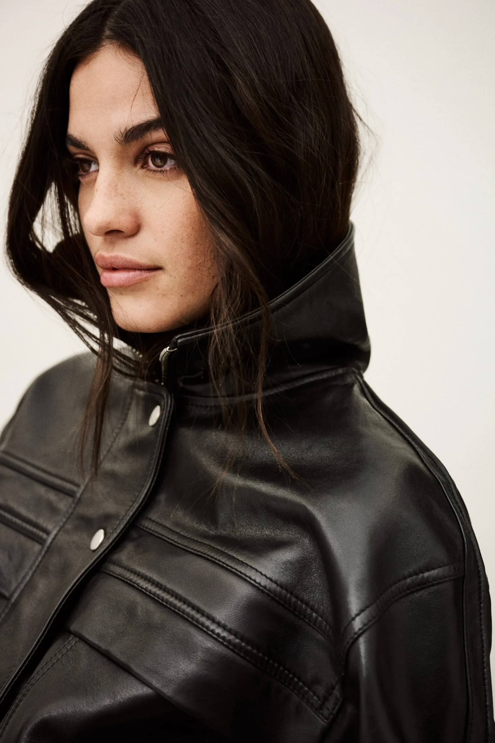 KASSIA oversize leather jacket