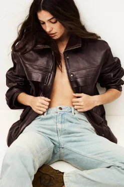 KASSIA oversize leather jacket
