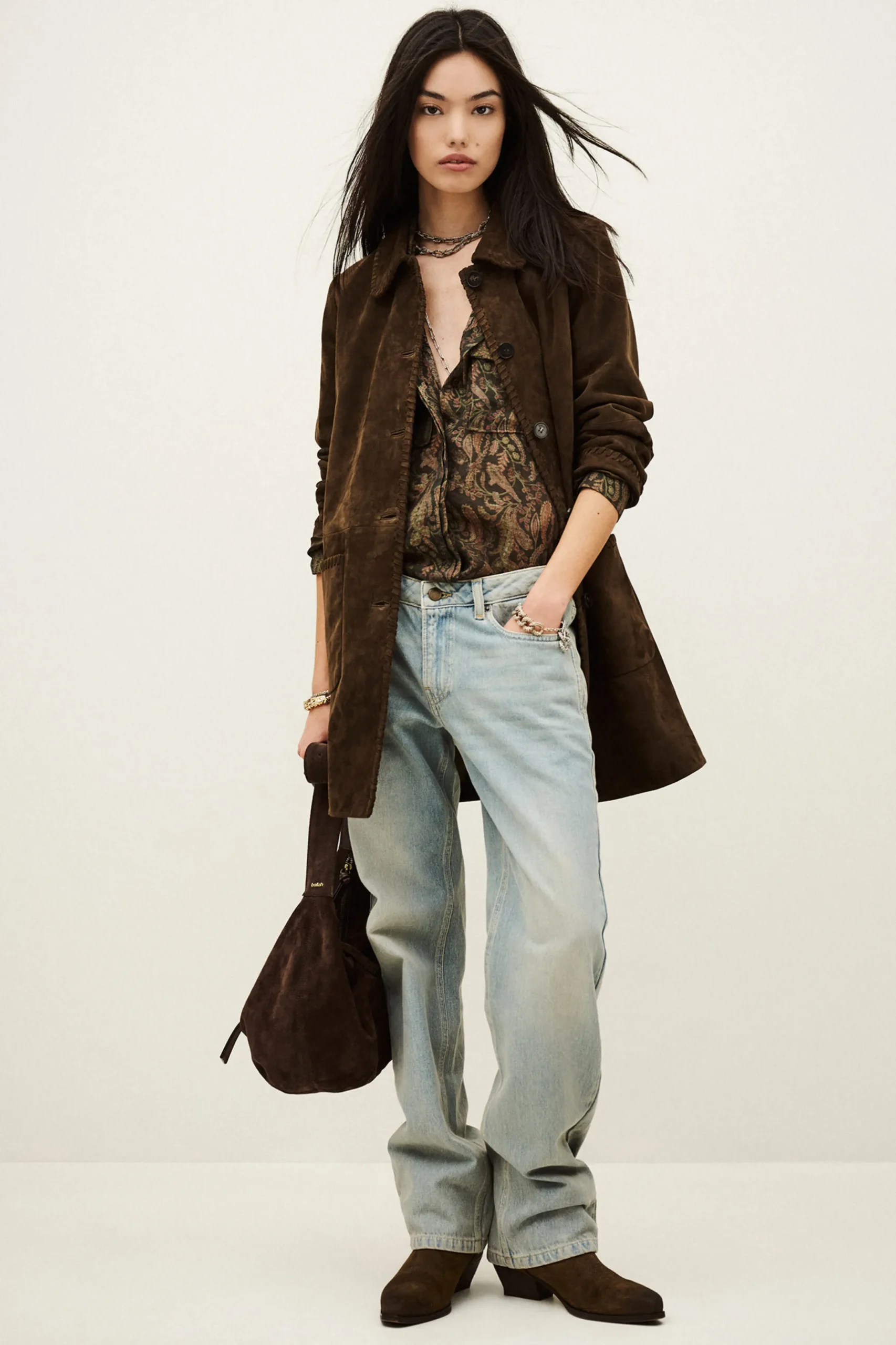 MAENA long suede coat