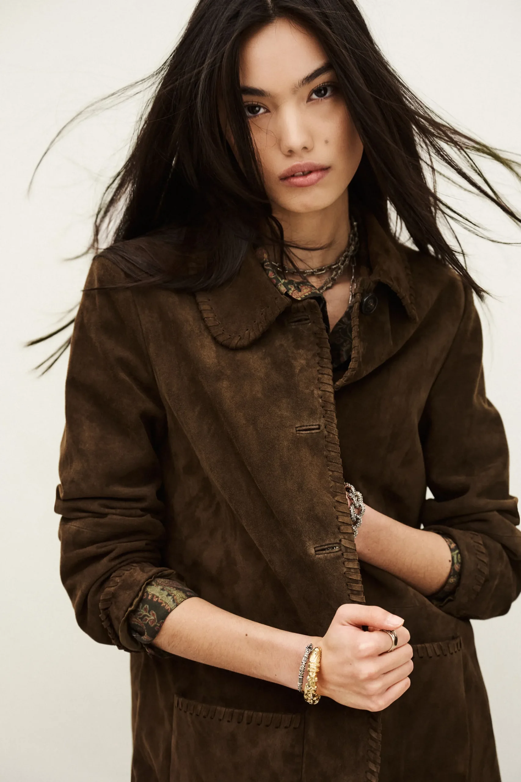 MAENA long suede coat