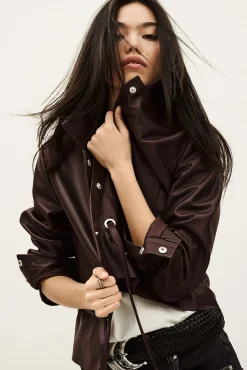 MANITA cropped leather jacket