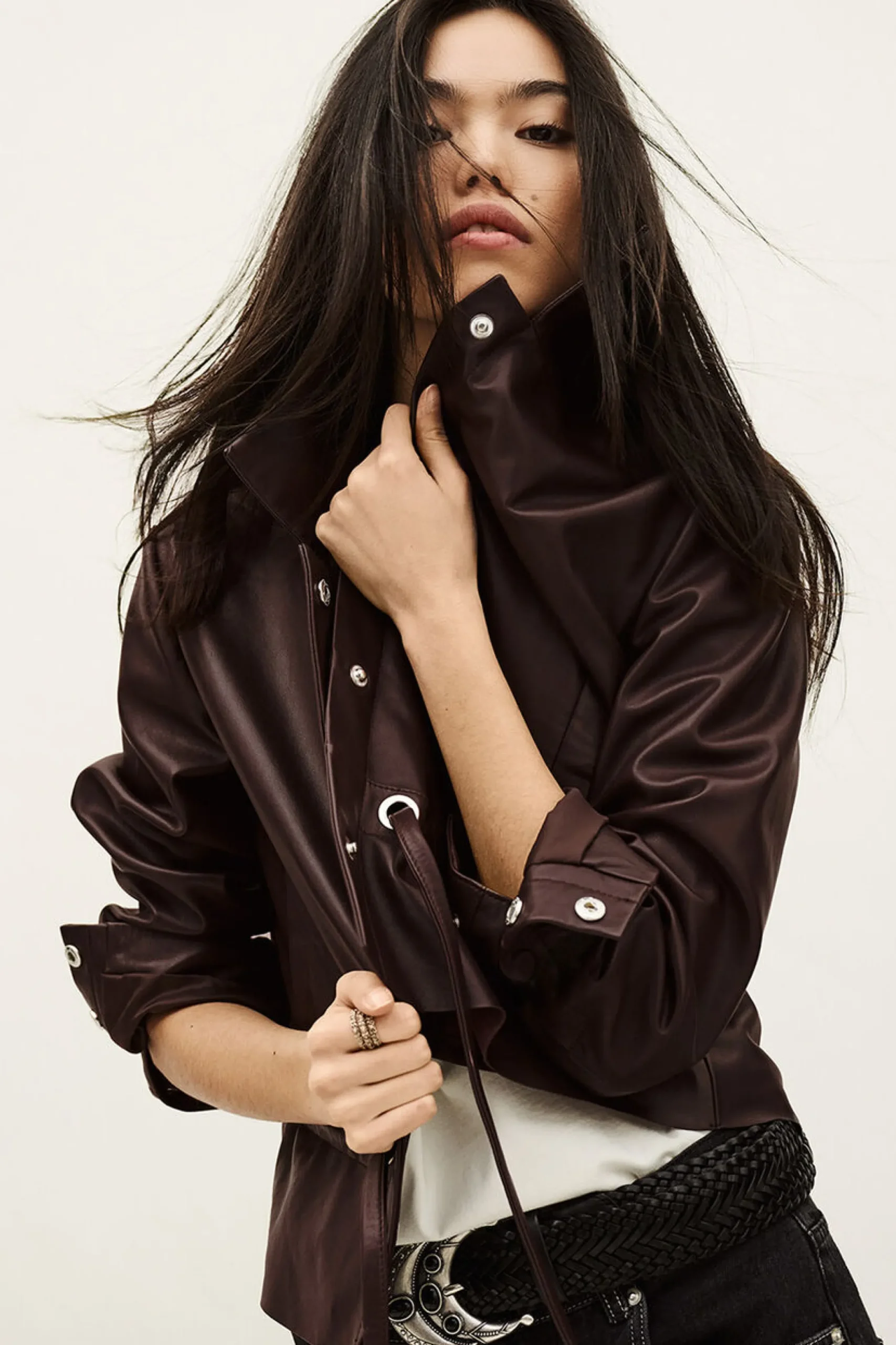 MANITA cropped leather jacket