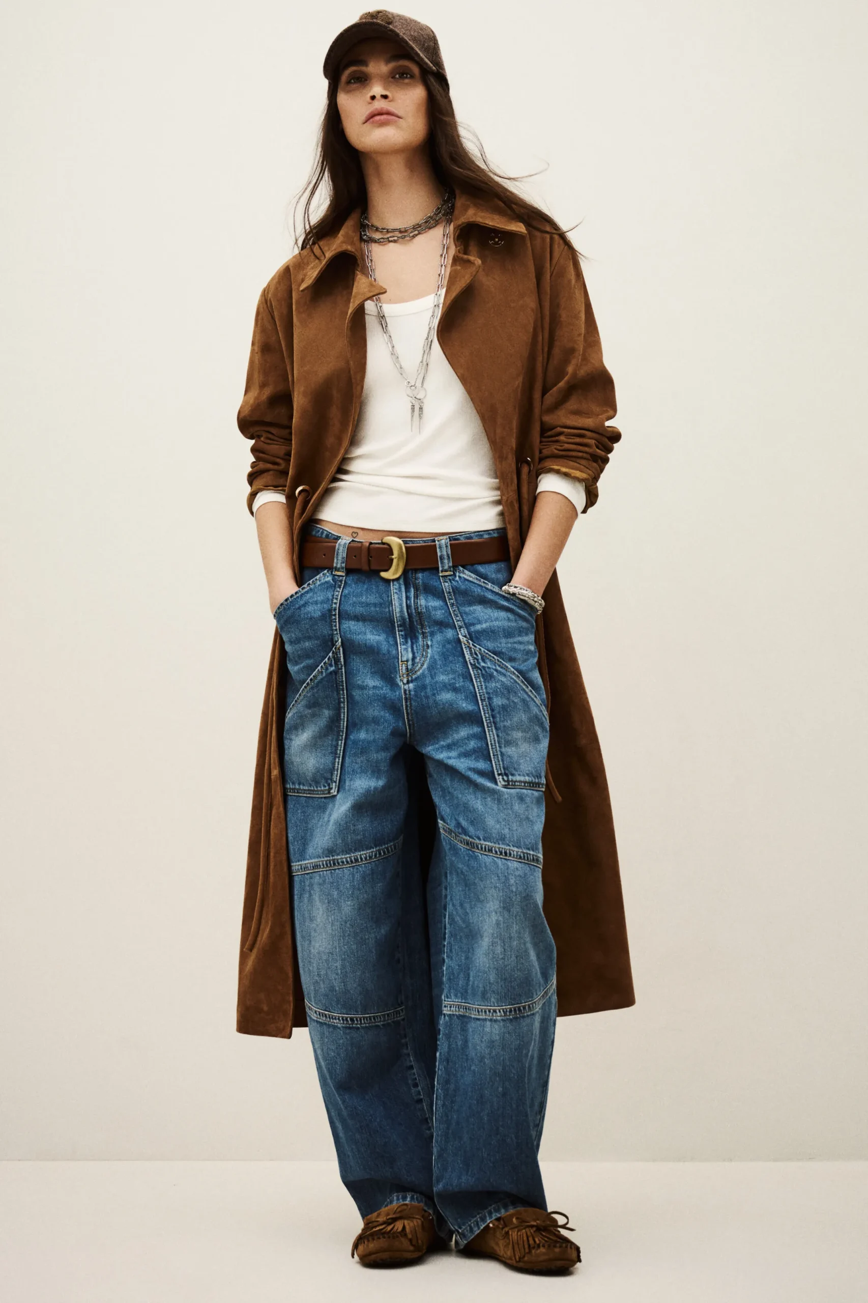 MATTE long leather coat