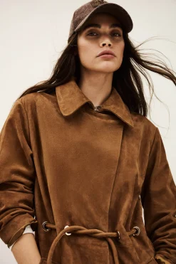 MATTE long leather coat