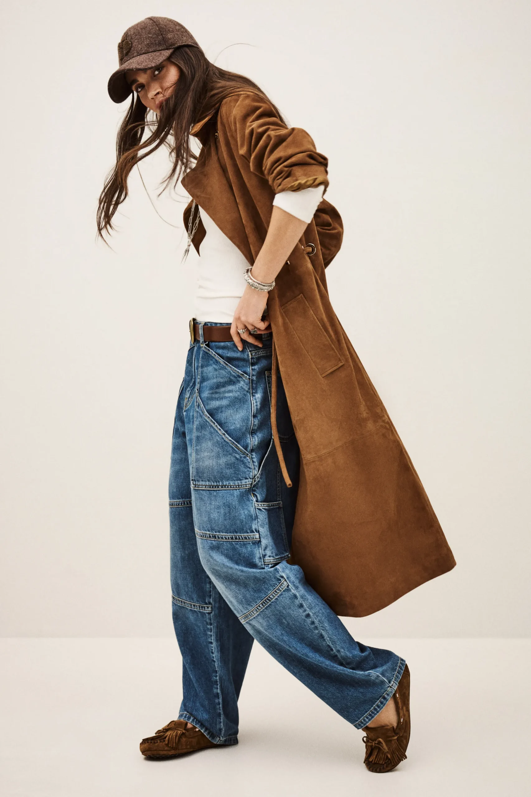 MATTE long leather coat