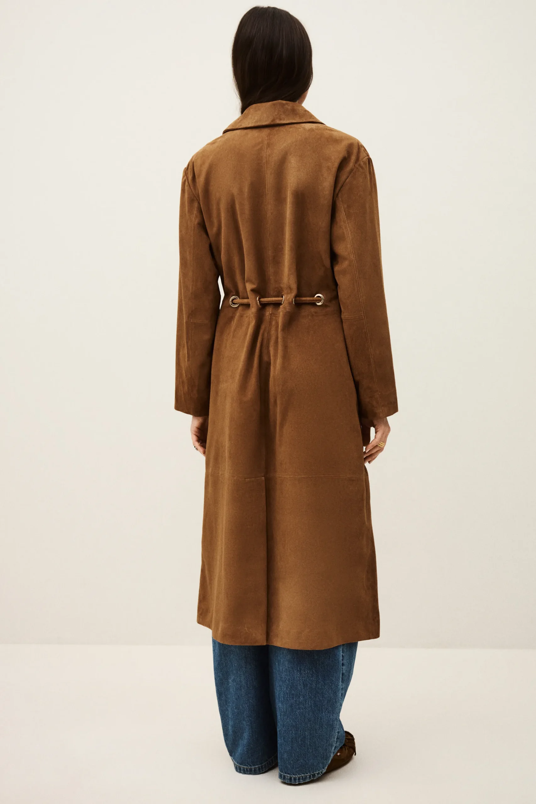 MATTE long leather coat