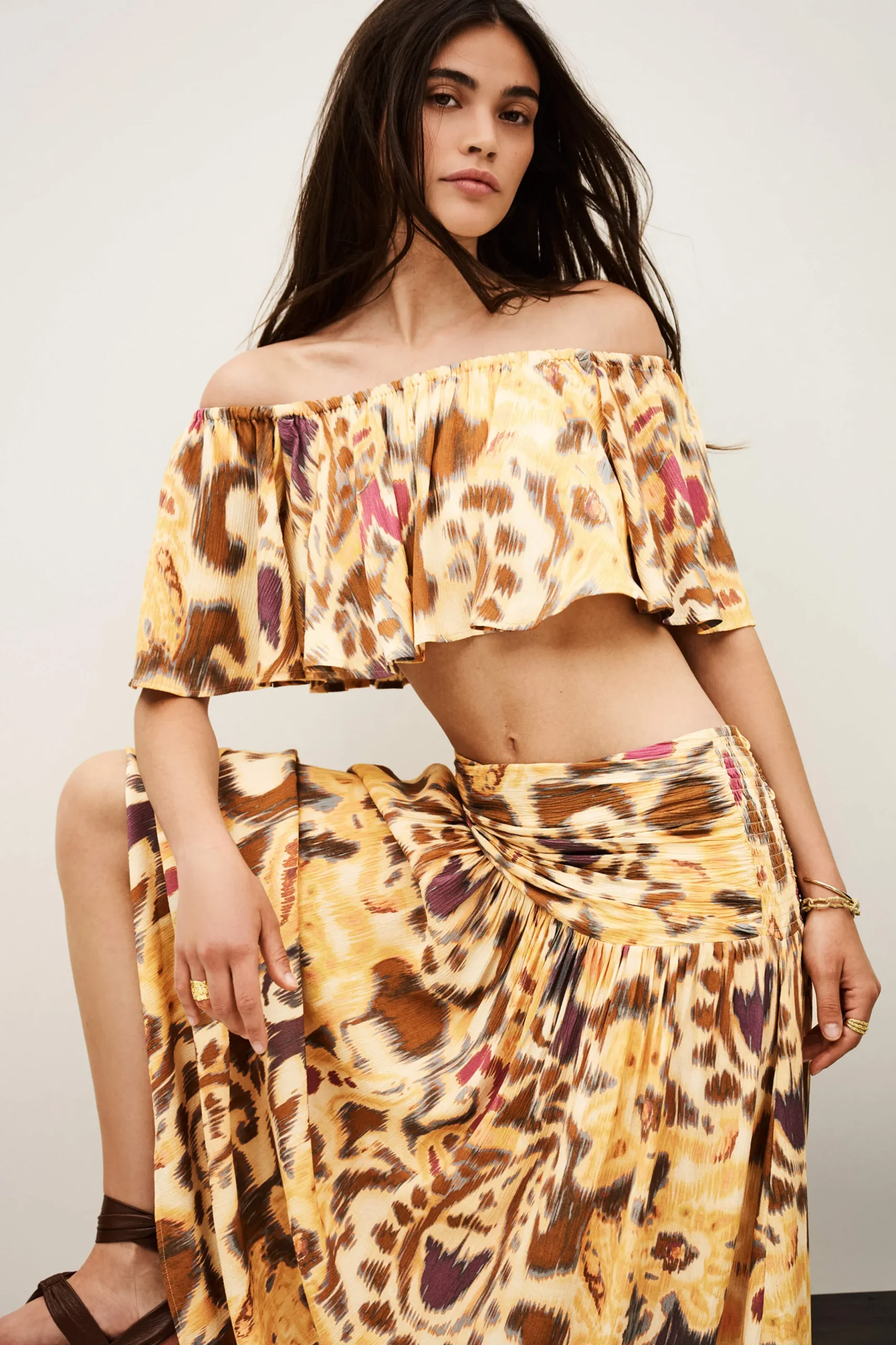 MIACOMA patterned midi skirt