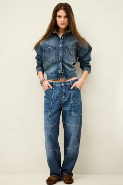 MOYCE textured cargo jeans