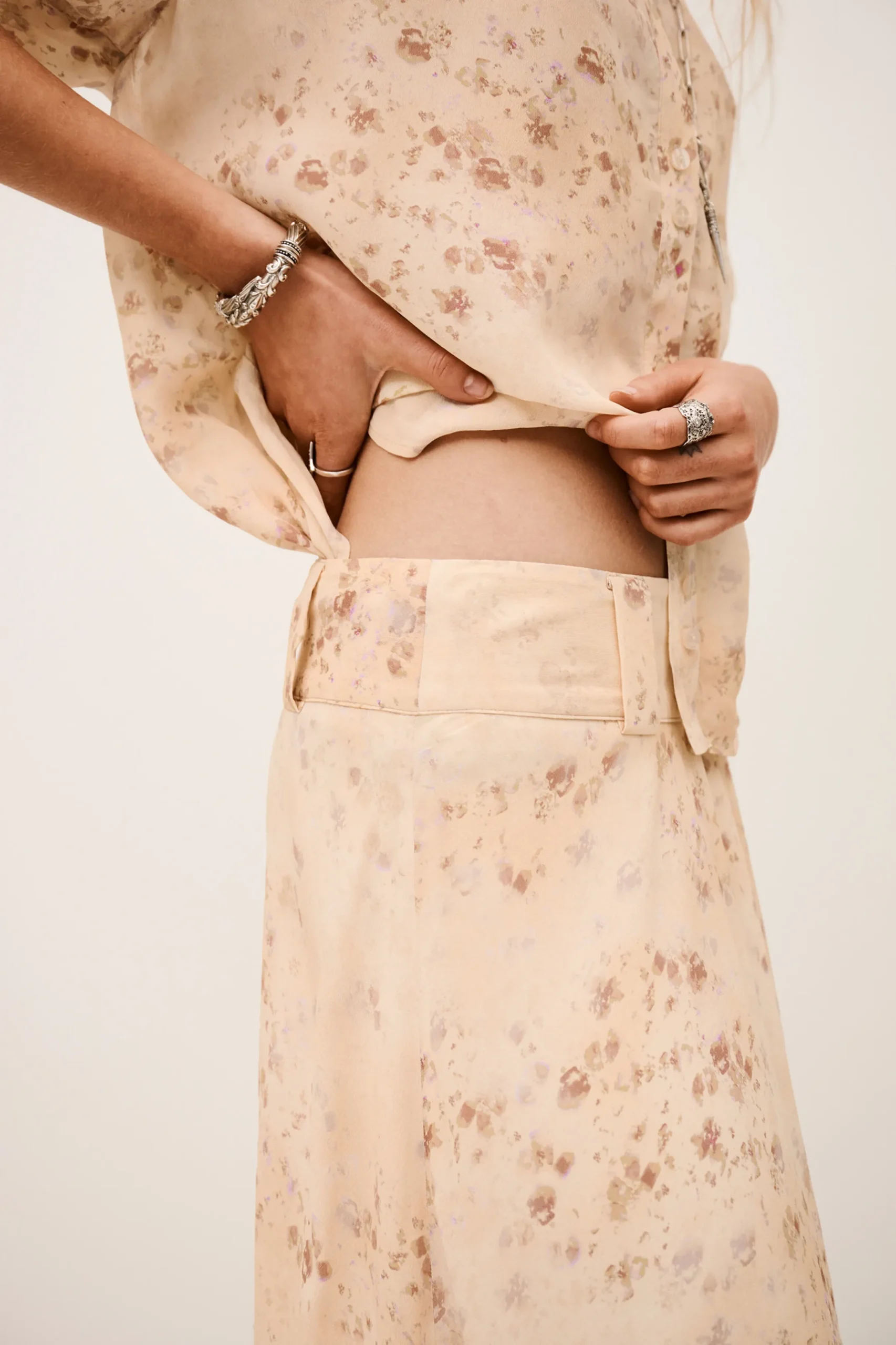 NATTALINA patterned maxi skirt
