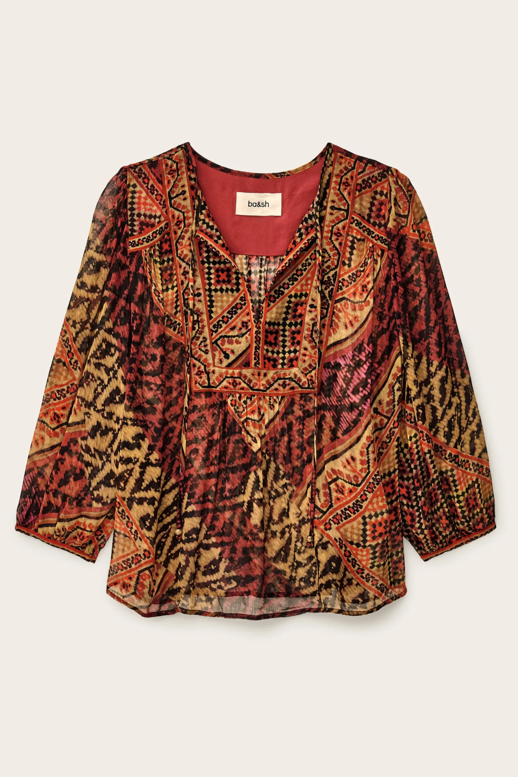 ODETTA patterned blouse, sleeves