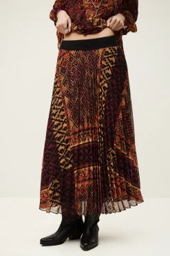 OLGIA patterned midi skirt