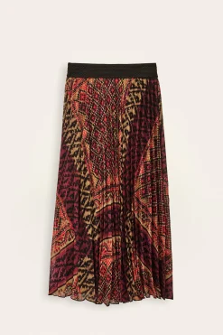 OLGIA patterned midi skirt