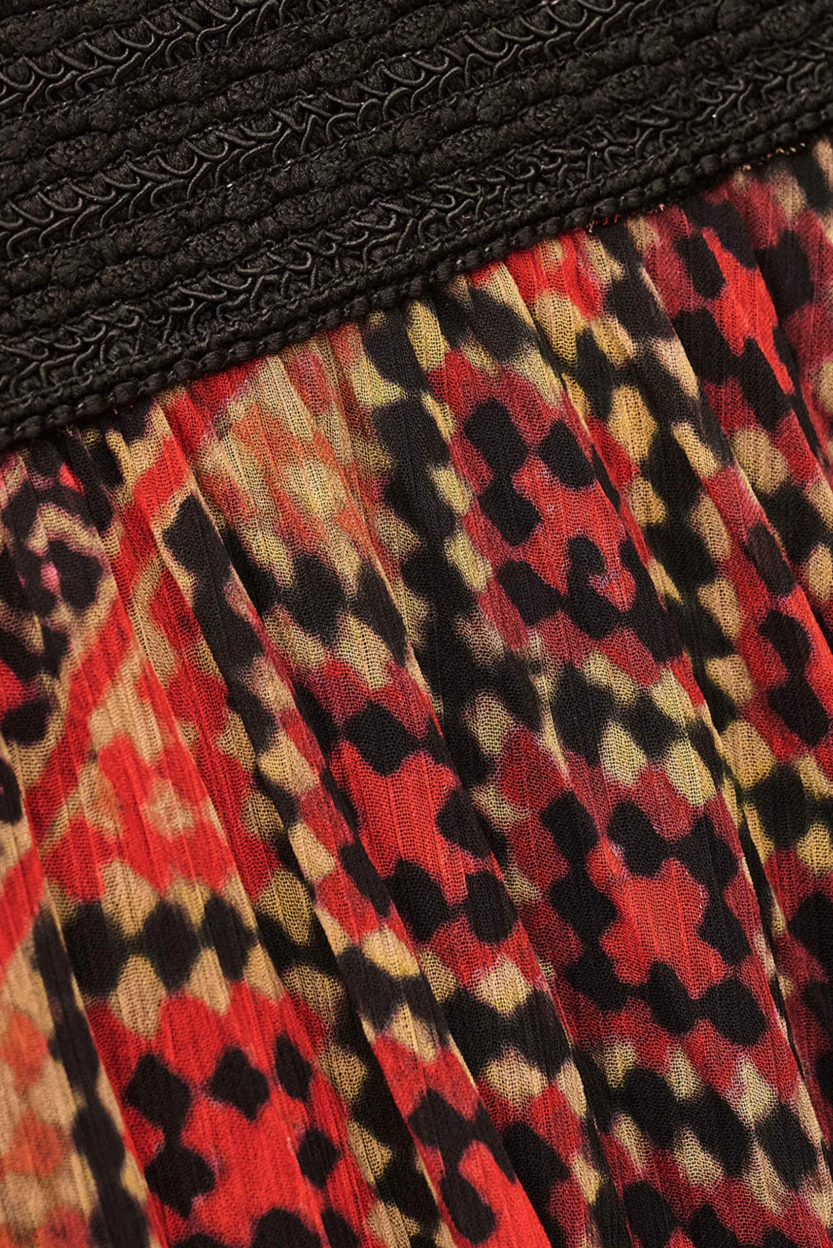 OLGIA patterned midi skirt
