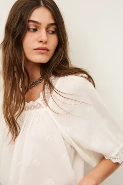 PARLY embroidered lace top