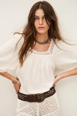 PARLY embroidered lace top