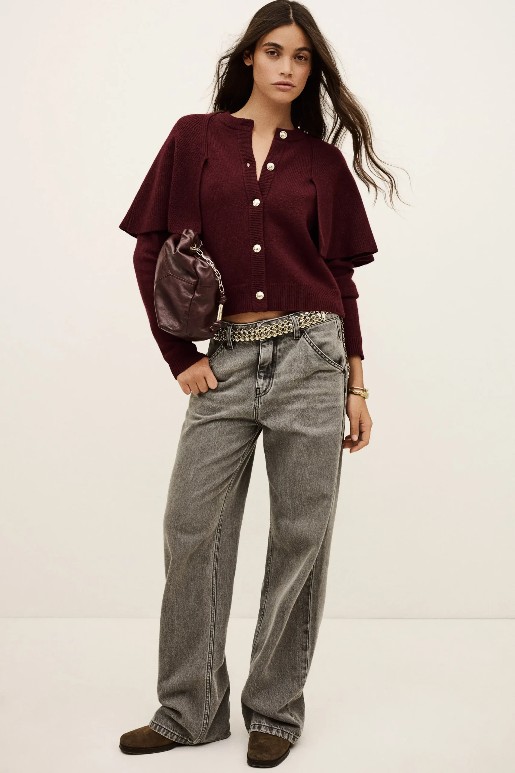 PEGG cropped knit cardigan