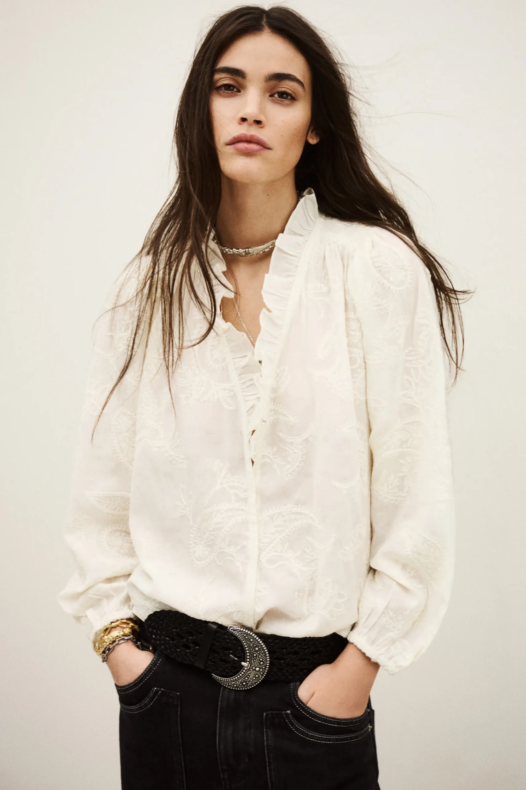 PETTY loose-fit Jacquard blouse