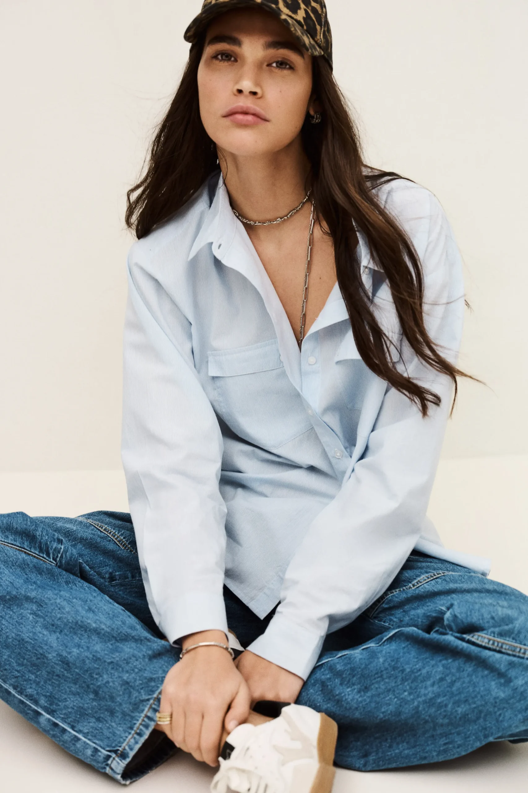 PORZIA loose-fitting striped shirt
