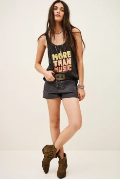 RENO high-waisted denim shorts