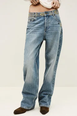RIZIE faded straight-fit jeans