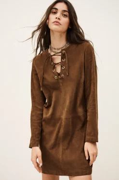 SEDA suede mini dress