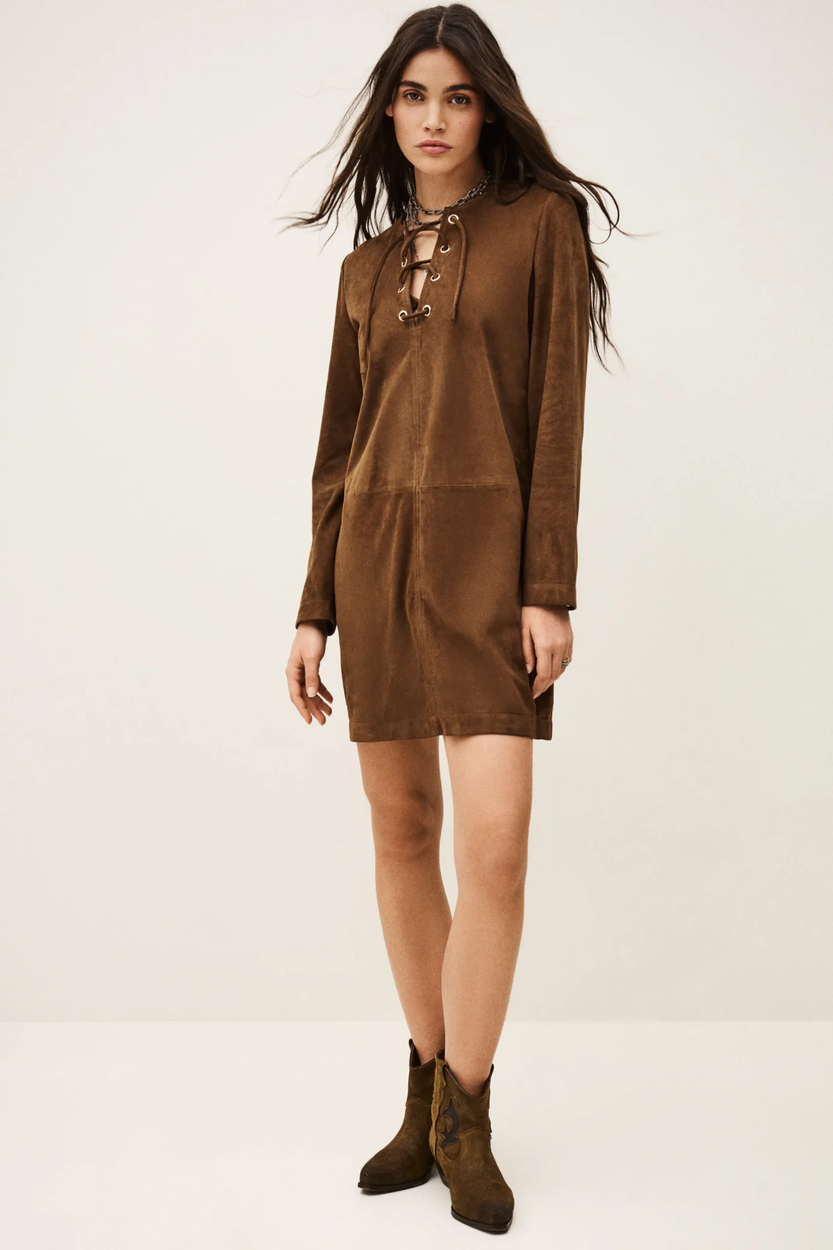 SEDA suede mini dress