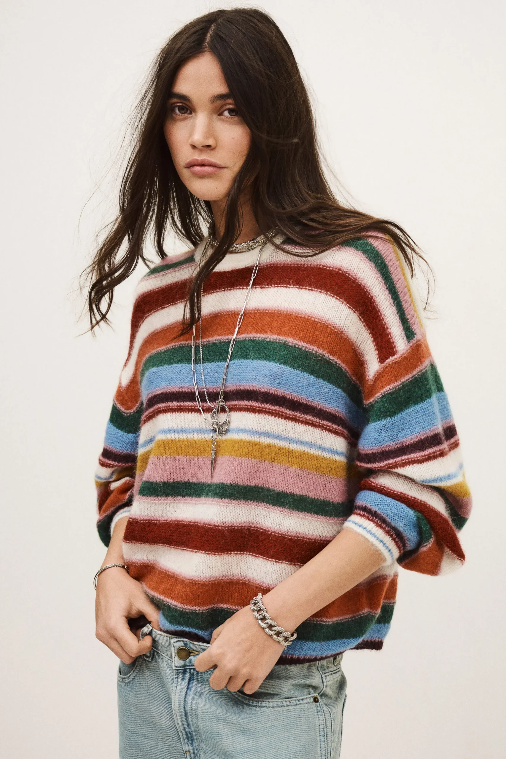 SERENA oversize striped sweater