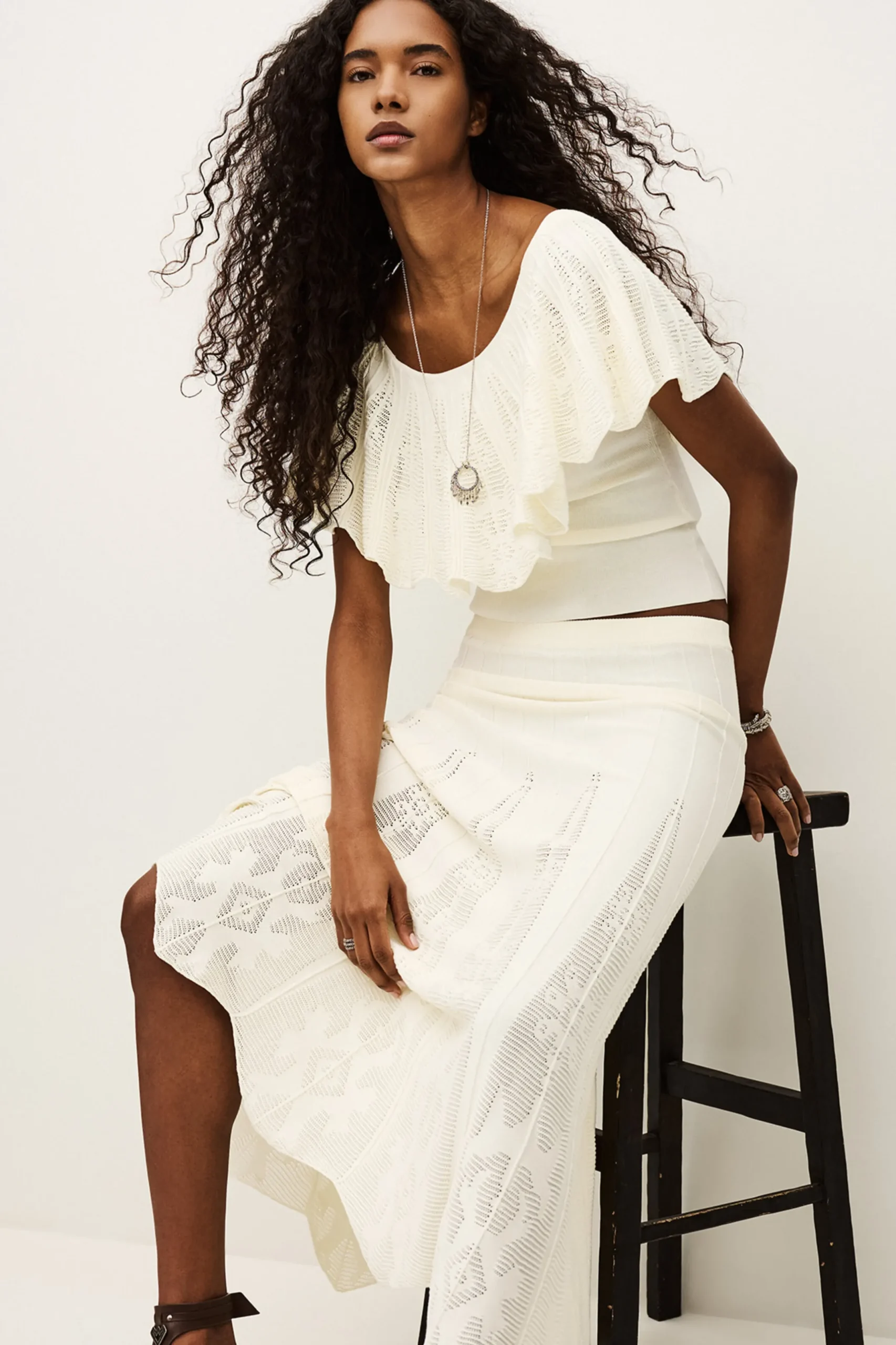 SERTA knit maxi skirt