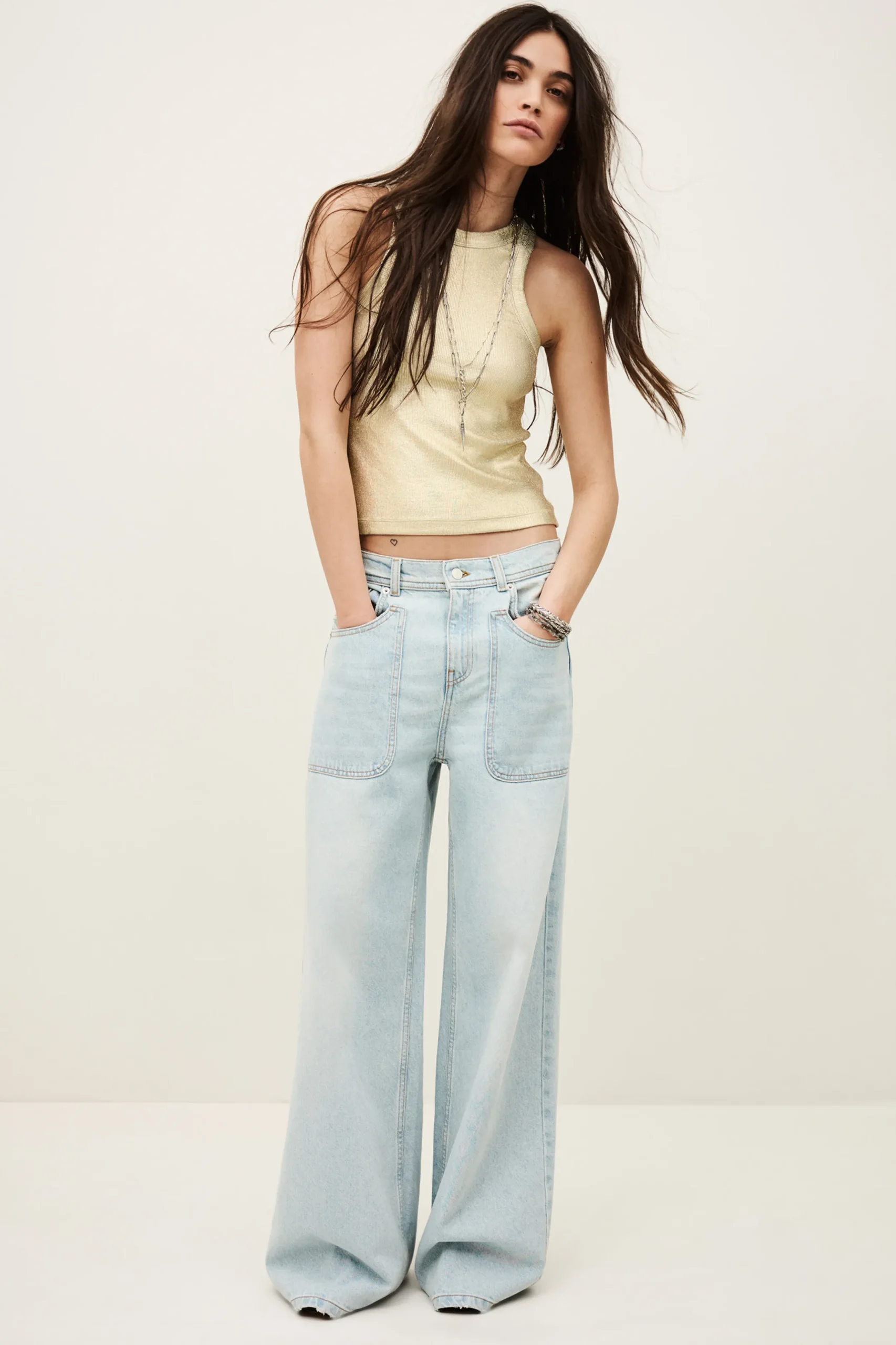 SHADEY ribbed lurex effect tank top