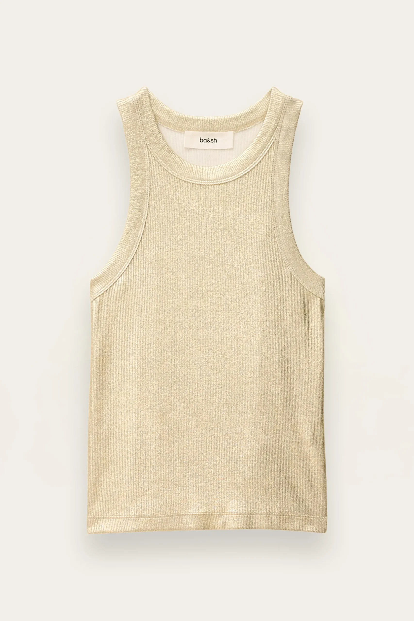 SHADEY ribbed lurex effect tank top