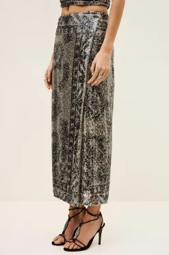 SILVIA patterned maxi skirt